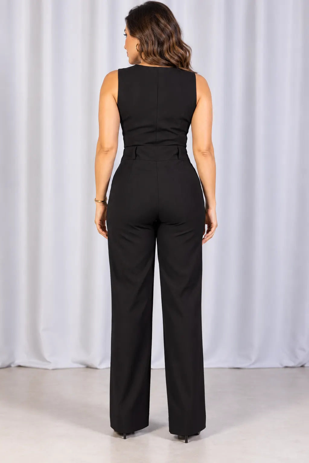 Calça Corte Reto em Crepe Confort Juliane Preta