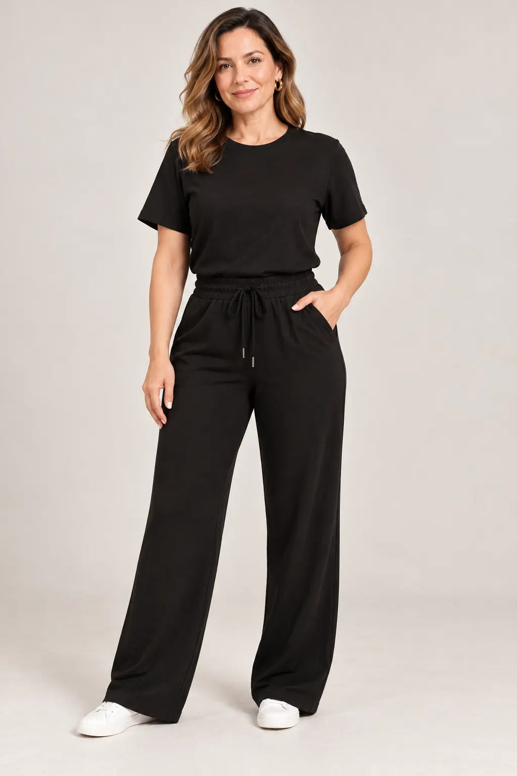 Calça Corte Reto em Malha Knit Lorena Preta — lorena preta c (10).webp