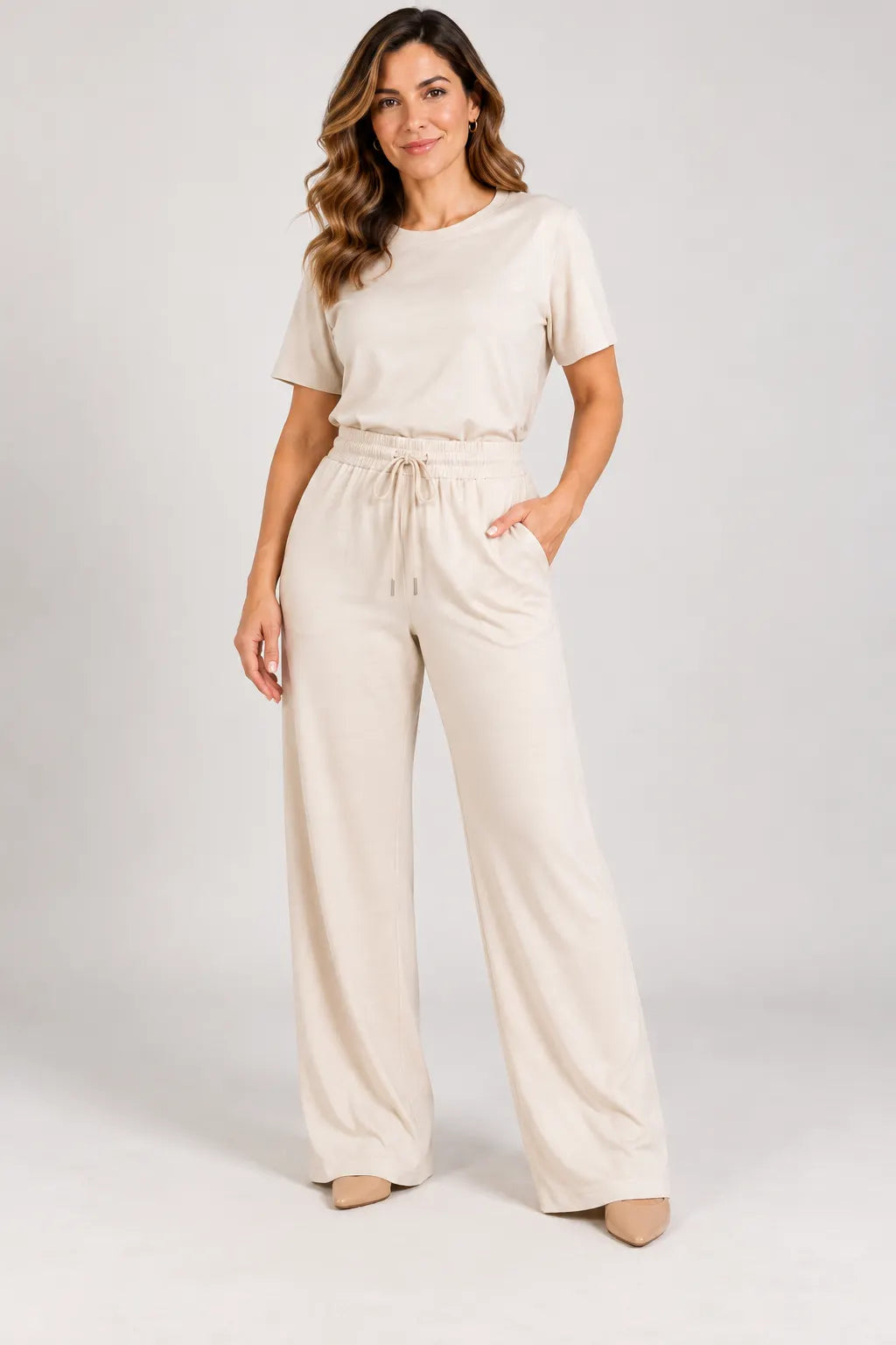 Calça Corte Reto em Malha Knit Lorena Creme — lorena creme c (2).webp