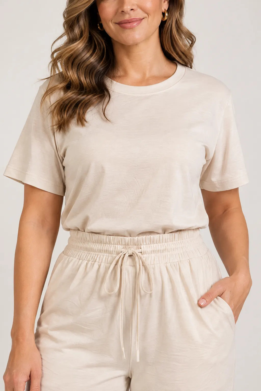 Blusa Manga Curta em Malha Knit Lorena Creme — lorena creme b (4).webp