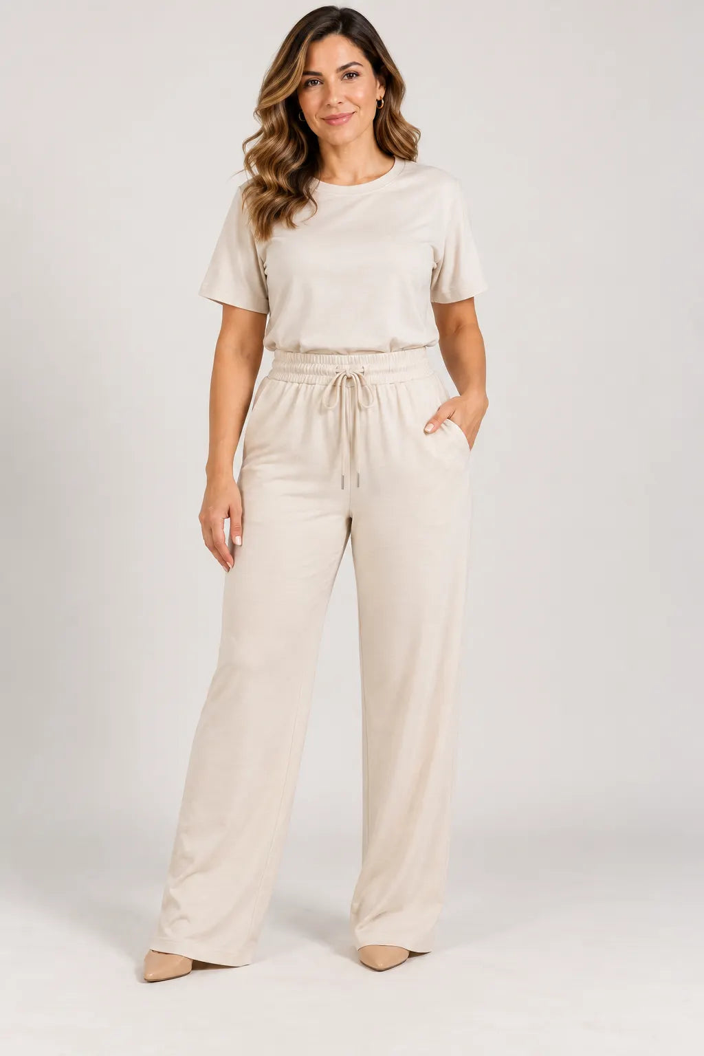 Calça Corte Reto em Malha Knit Lorena Creme — lorena creme c (6).webp