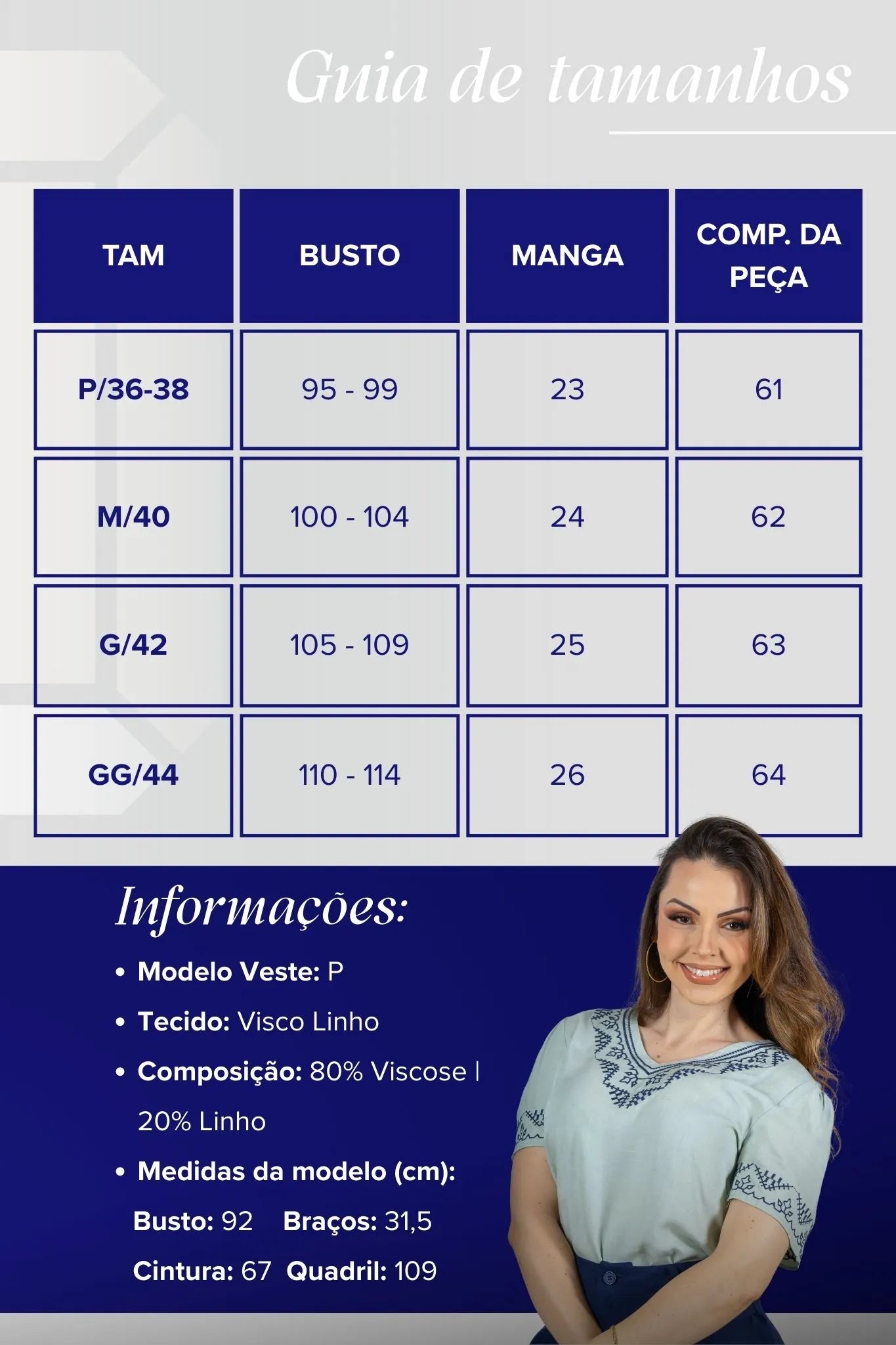 Blusa Manga Curta Detalhe Colo Bordado Visco Linho Jaqueline Verde