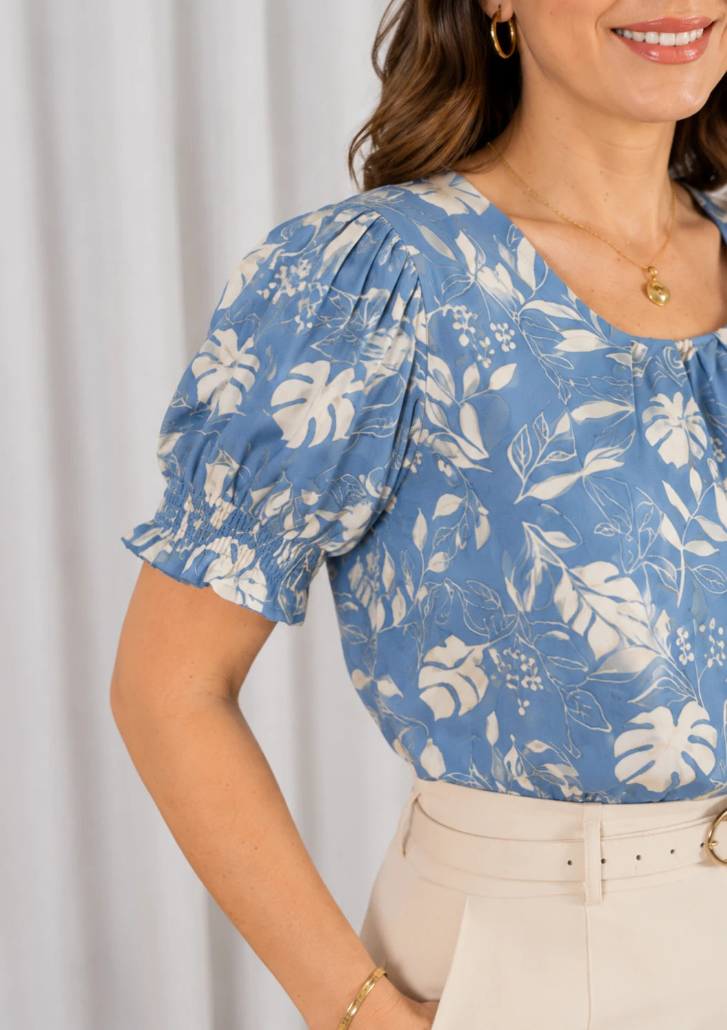 Blusa Crepe Classic que Não Amassa Joana Azul