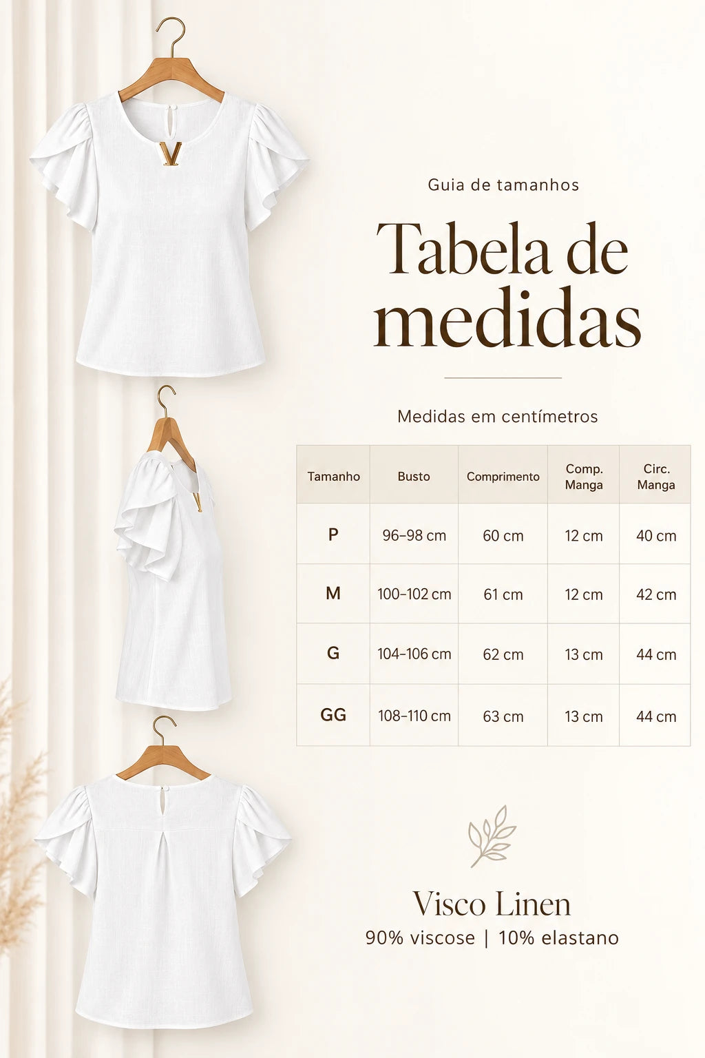 Blusa Manga Curta Transpassada Decote V Laiara Branca