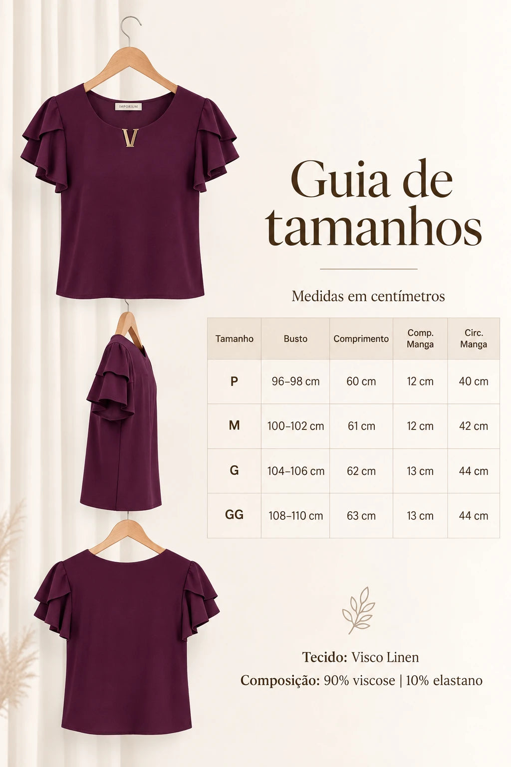 Blusa Manga Curta Transpassada Decote V Laiara Roxa