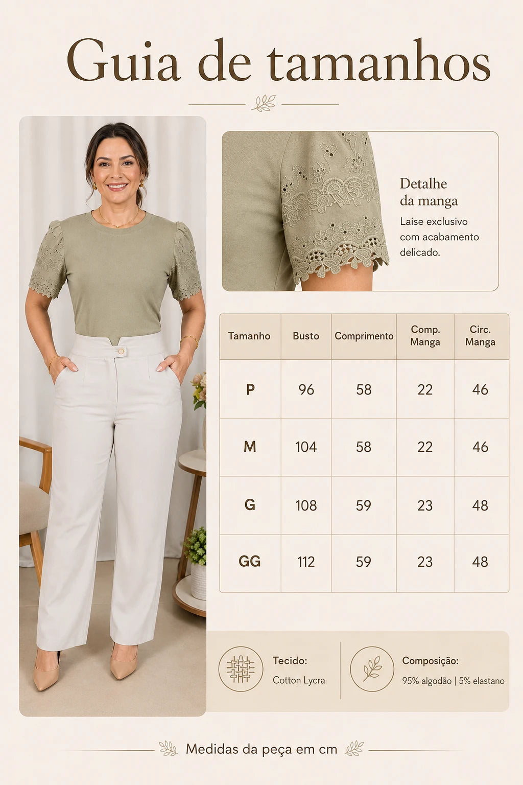Blusa Cotton Lycra com Manga Delicada Leia Verde