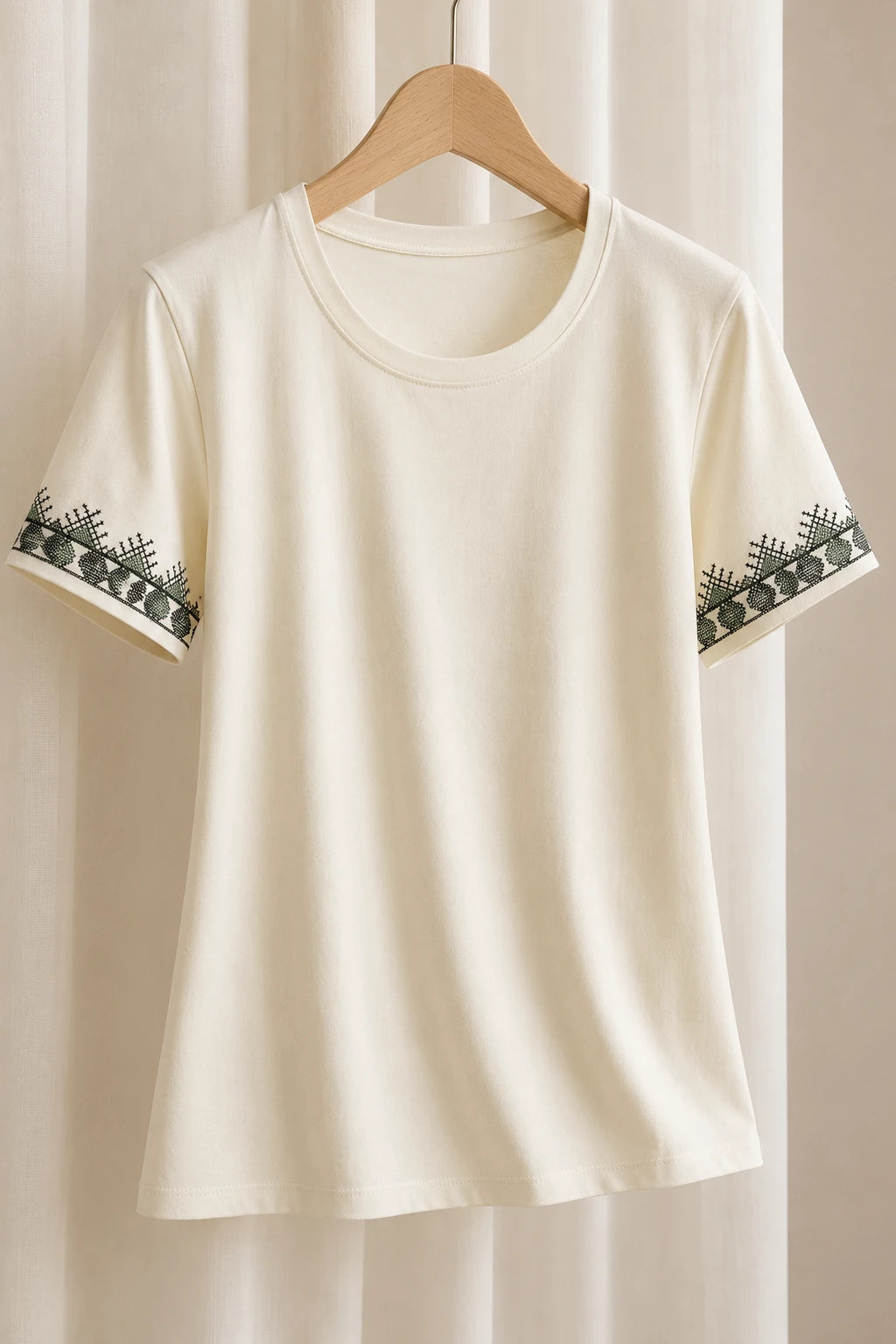 Blusa Cotton Lycra com Bordado Delicado Mariana Branca