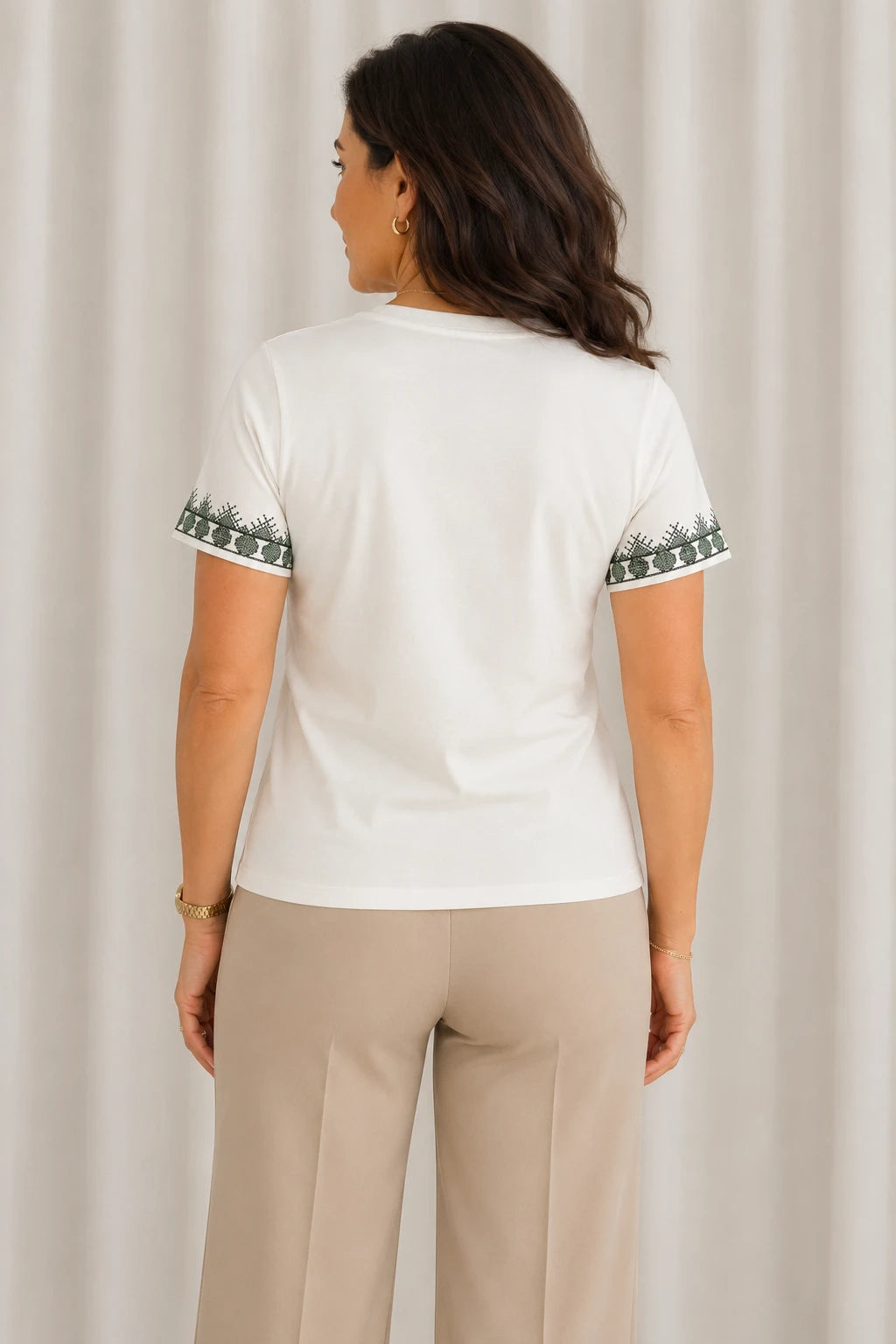 Blusa Cotton Lycra com Bordado Delicado Mariana Branca