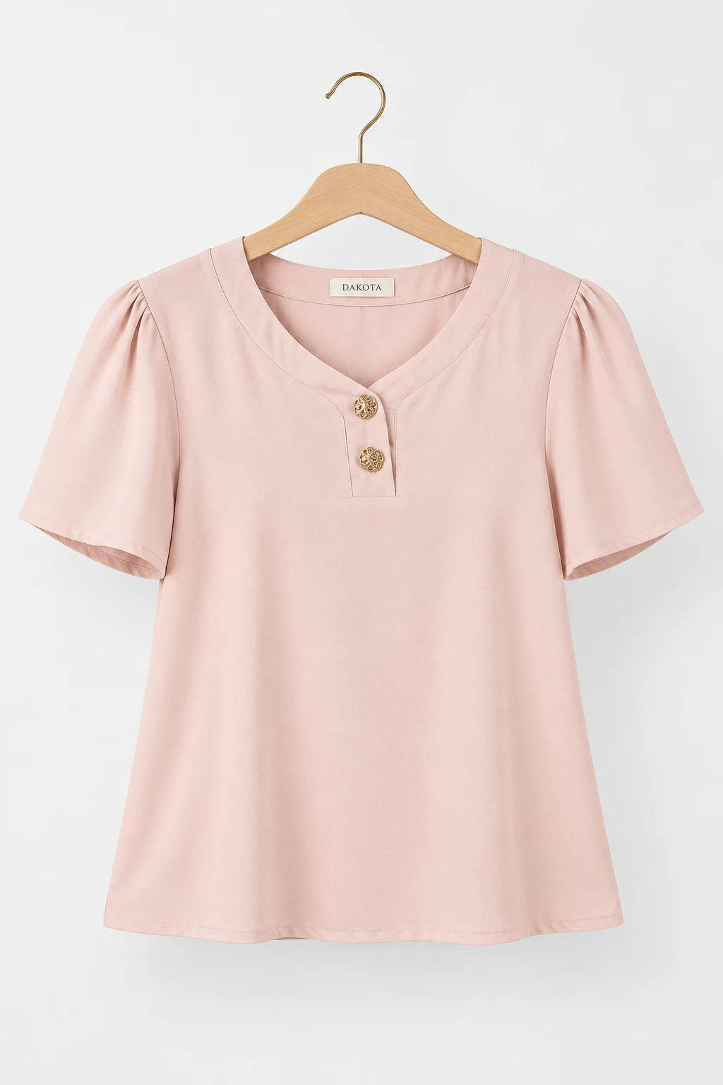 Blusa Em Crepe Classic Detalhe Botão Natani Rose