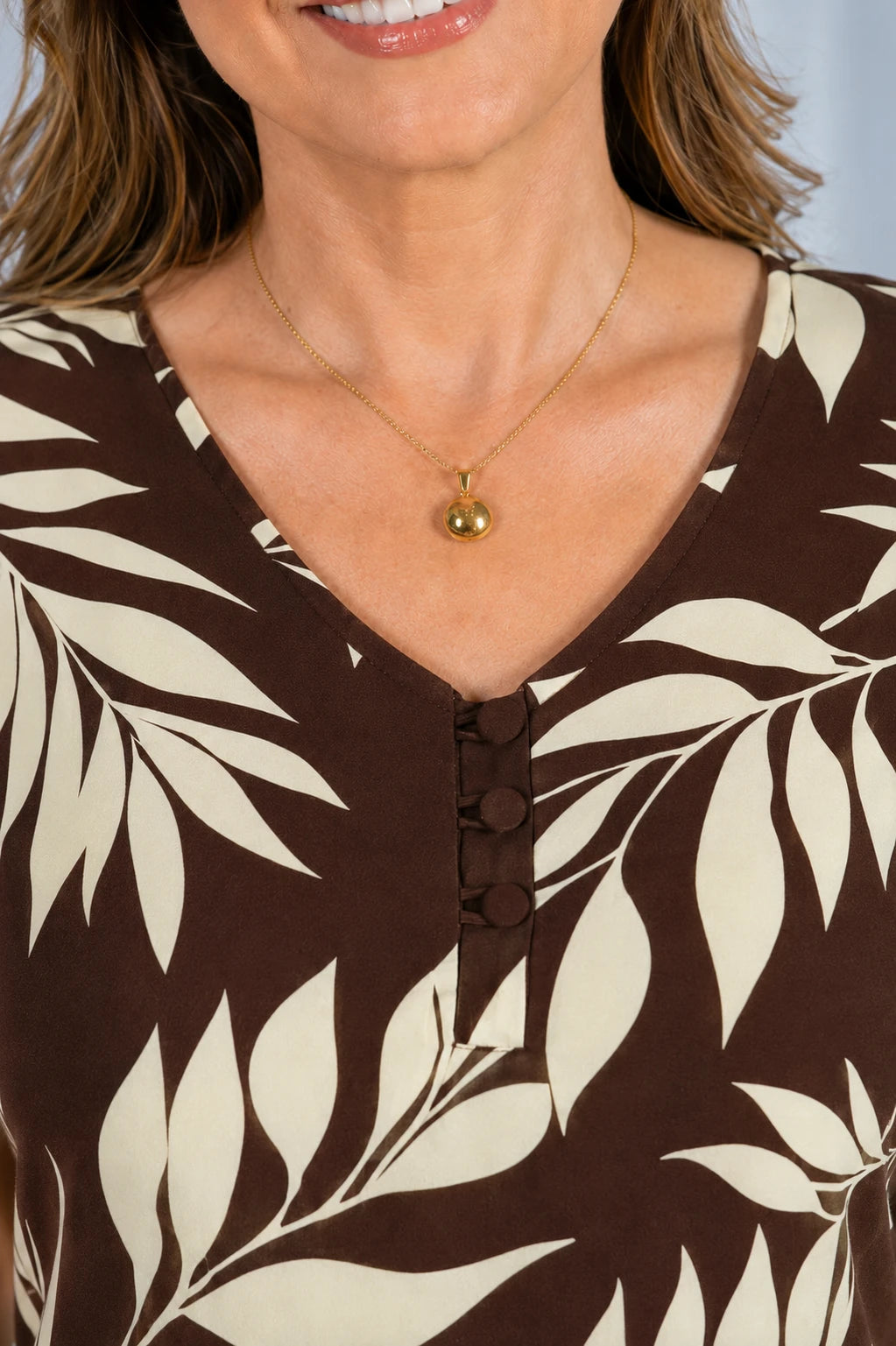 Blusa Crepe Classic que Não Amassa Olga Marrom