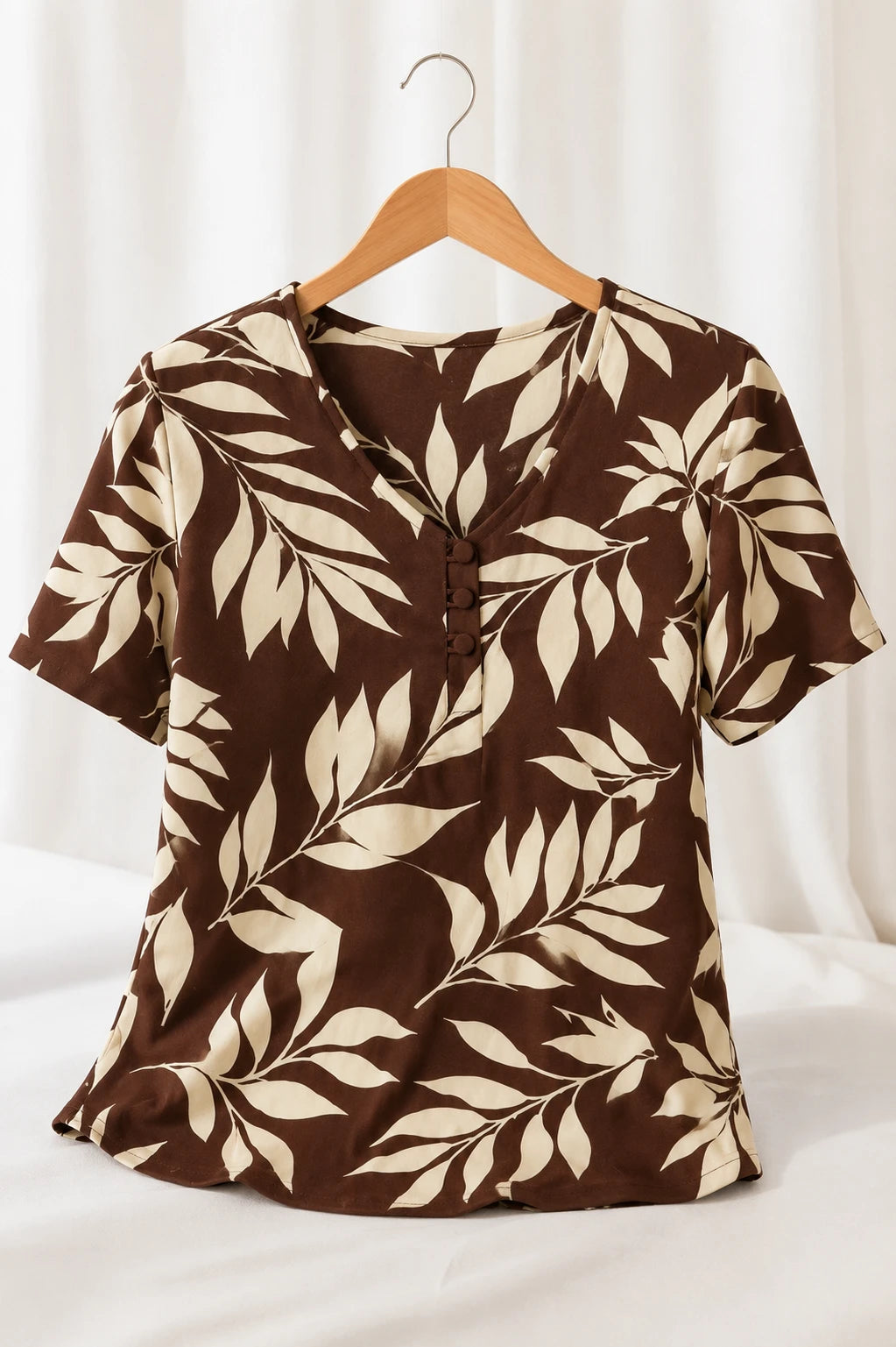 Blusa Crepe Classic que Não Amassa Olga Marrom
