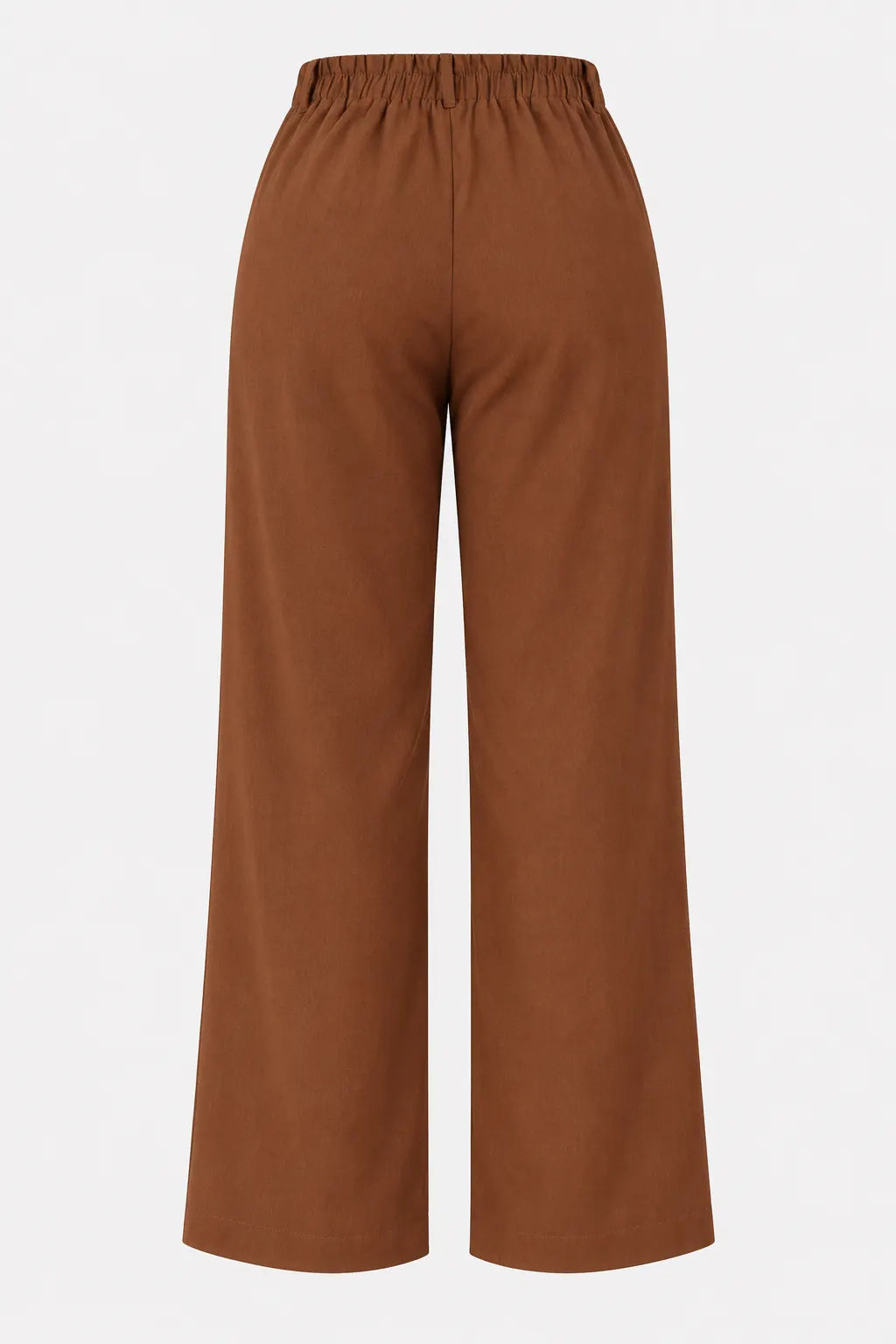 Calça em Crepe Confort com Botão Dourado Penélope Marrom