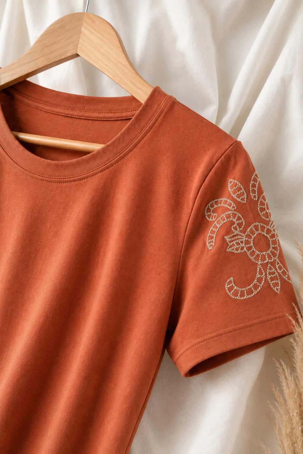 Blusa Cotton Lycra com Bordado Delicado Sabrina Rosê