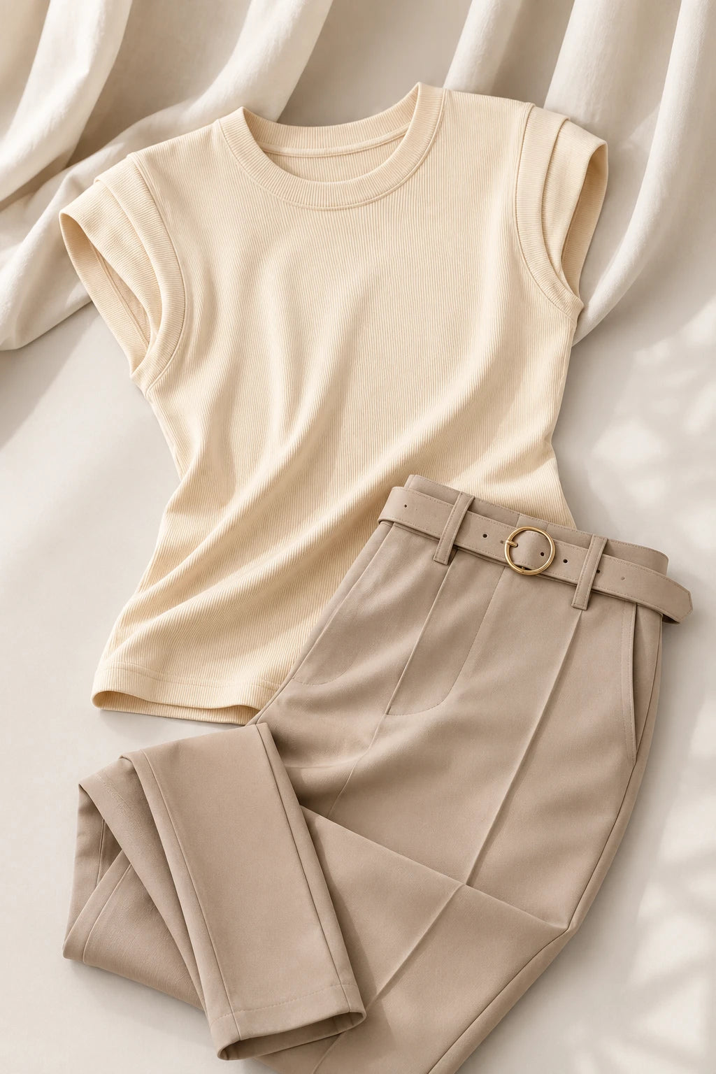 Blusa Malha Canelada Confortável Suzane Creme