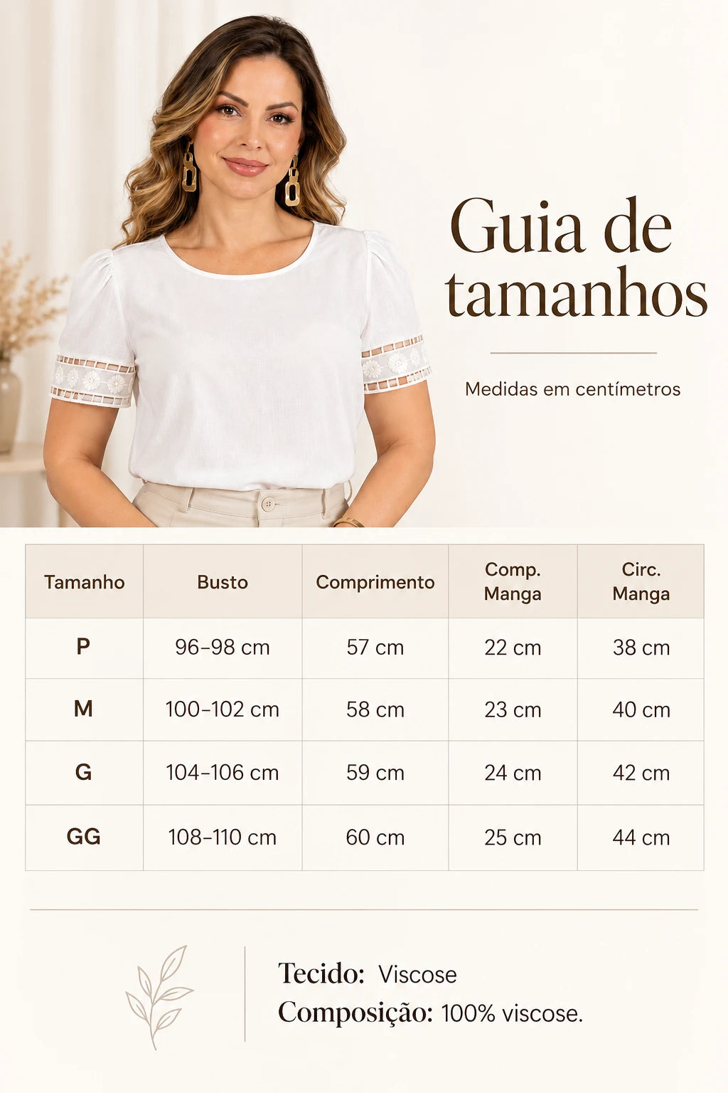 Blusa Manga Curta Em Viscose Bordado Entremeio Tamara Branca